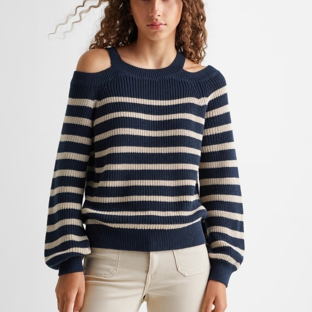 MNG Striped Knit Sweater